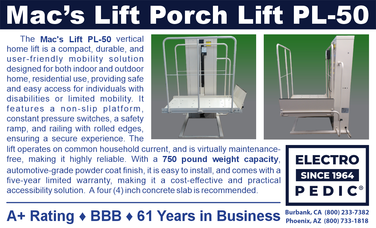 San Diego Macs PL50 Wheelchair Elevator are mobile home porch lifts